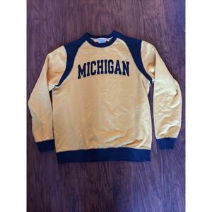VINTAGE Champion Pullover Sweater Michigan Wolverines Yellow Men's Sz XL